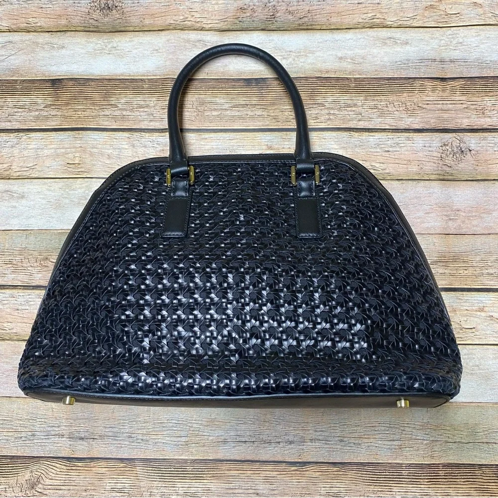 Tory Burch Robinson Basket-Weave Dome Satchel Bag - Picture 13 of 16